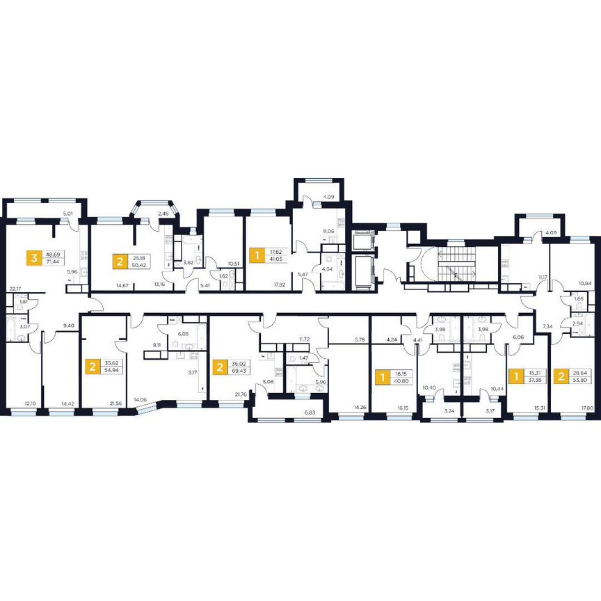 2-к. квартира, 55 м², 2/15 эт.