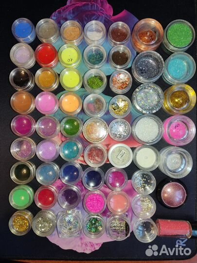 Набор для стемпинга, слайдеры, блёстки, расходники