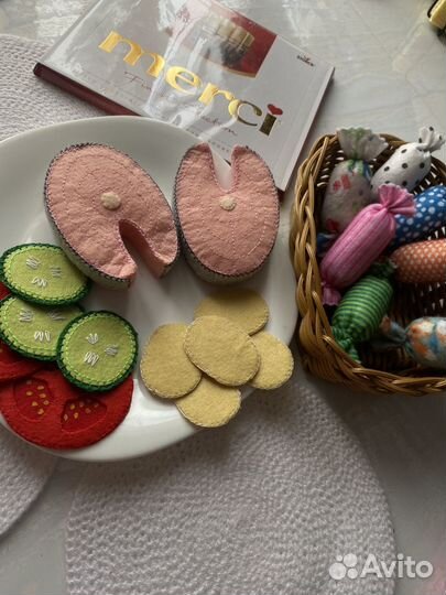 Набор еды для детской кухни из фетра