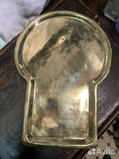 Поднос старинный для самовара. Латунь