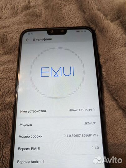 Телефон huawei y9 2019
