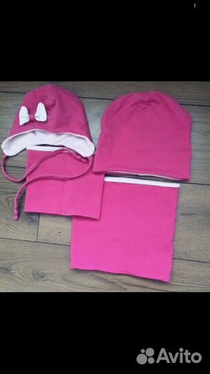 Шапка и снуд для мамы и малышки