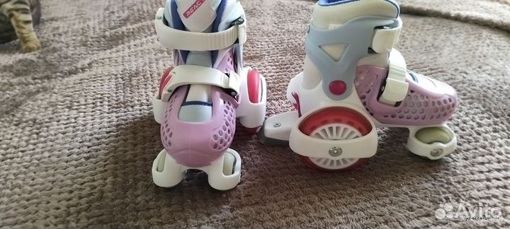 Роликовые коньки, защита и шлем