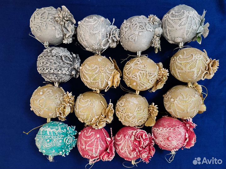 Новогодние шары, ручная работа, диаметр 8см