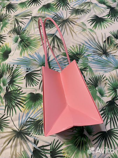Пакет подарочный розовый с ручками