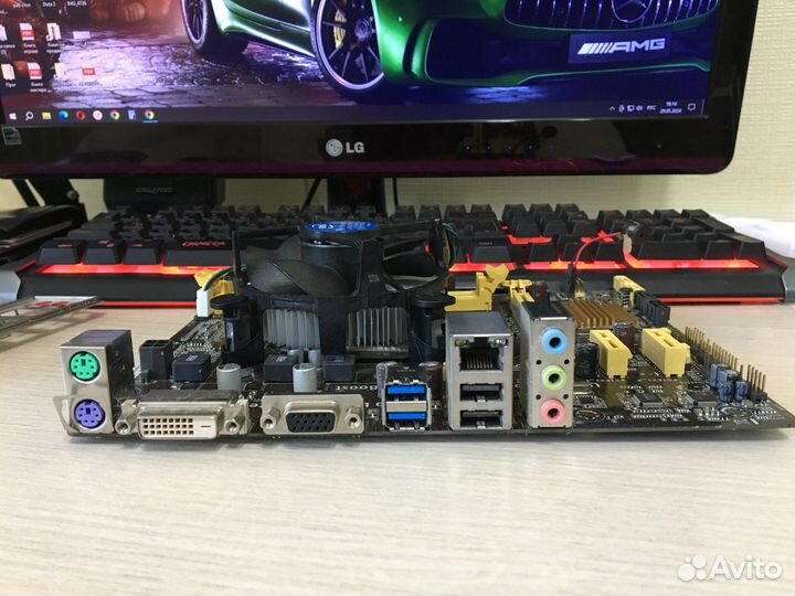 Материнская плата Asus 1150 сокет + проц+кулер