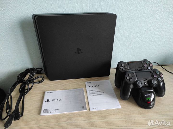 Sony Ps4 slim 2 геймпада + топ игры