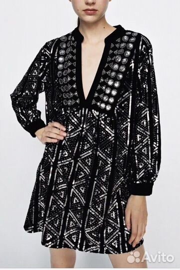 Бархатное платье zara