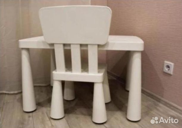 Детский стул Икеа Маммут для дома и улицы белый