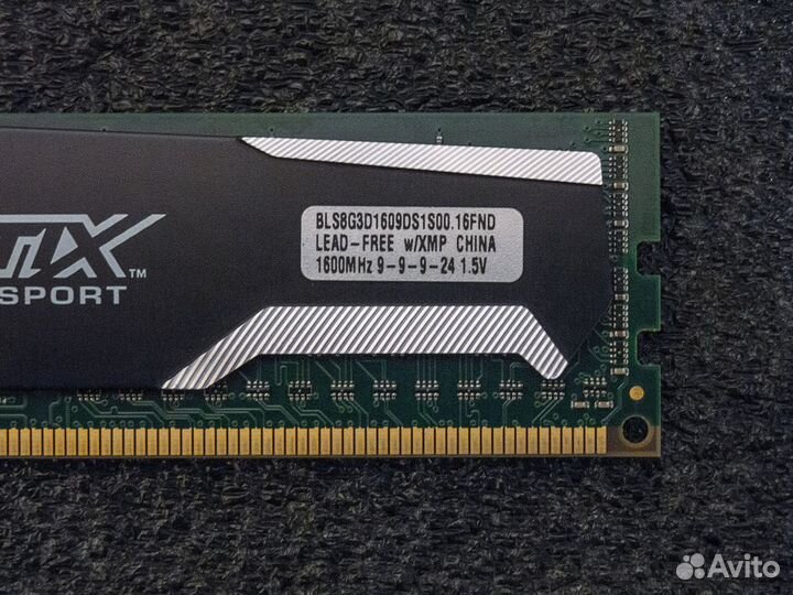 DDR3 8gb 1600mhz 2rank CL9-9-9-24 Ballistix Sport