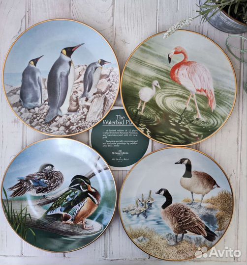 Полный комплект 12 Waterbird Plates