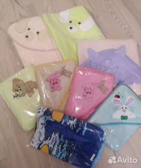 Полотенце-уголок и полотенце пончо новое детское