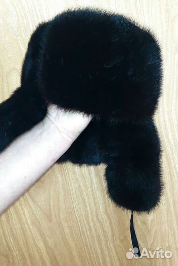 Норковая мужская шапка ушанка