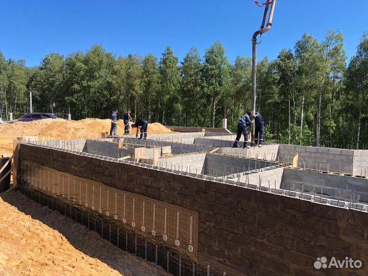 Бетонный фундамент, несъемная опалубка, лента