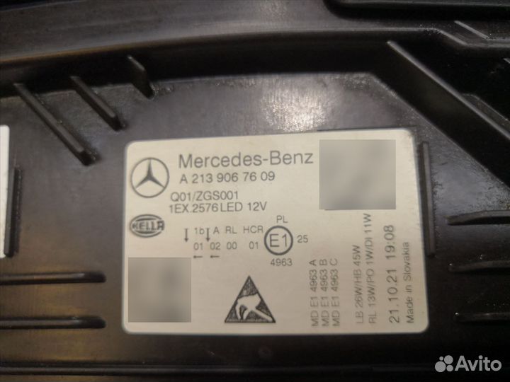 Фара Mercedes W213 Мерседес в213