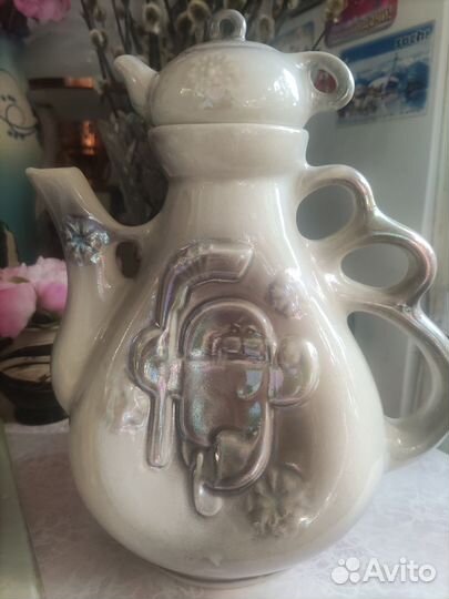 Чайник Нерпа с эмблемой Керамика акз СССР