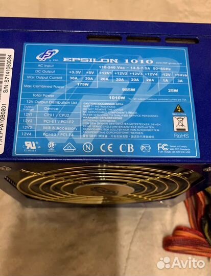 Бп для пк FSP Epsilon 1010W в ремонт, на запчасти