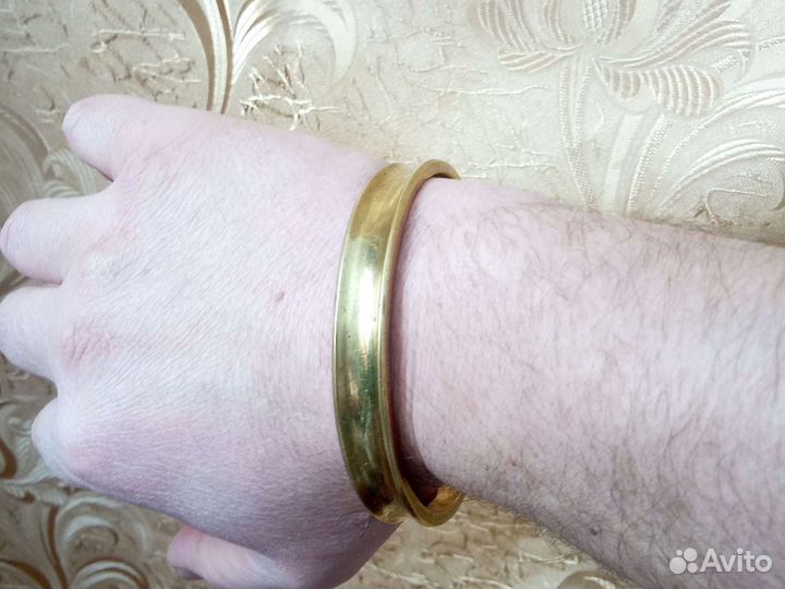 Антикварный брутальный мужской бронзовый браслет