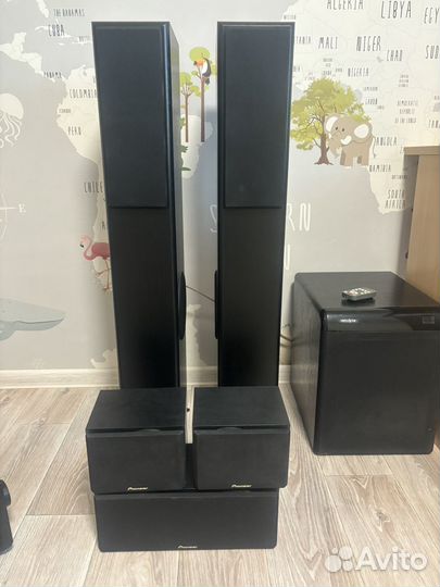 Домашний кинотеатр pioneer 5.1 с сабвуфером и DVD