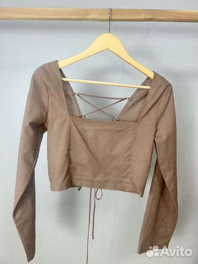 Топ женский льняной с длинными рукавами 42-44