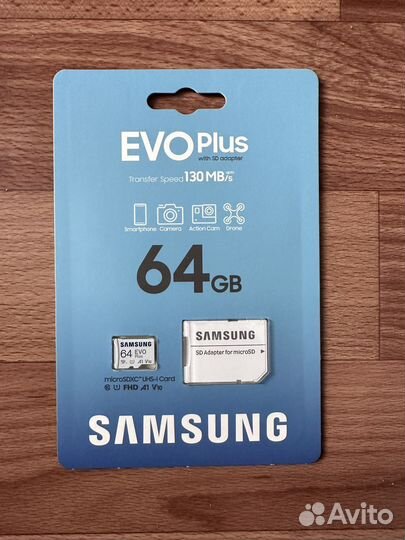 Новые Samsung Evo Plus 64Гб+SDadapter