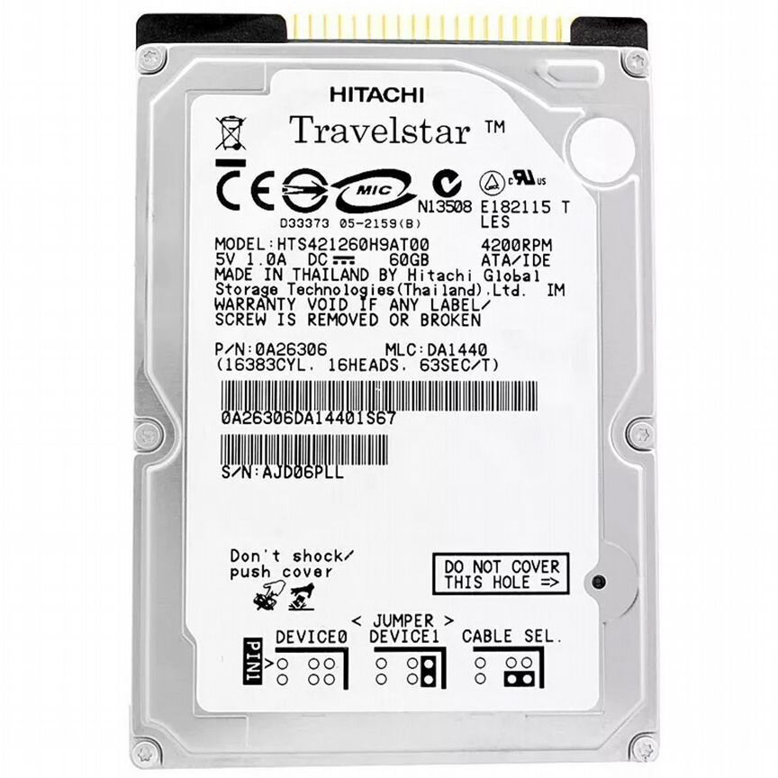 [HTS421260H9AT00] Жесткий Диск Hitachi 60gb 2,5" Hdd Hts421260h9at00