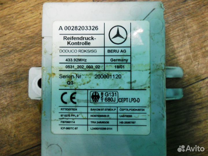 Бу датчиками давления Mercedes S W220 CL W215
