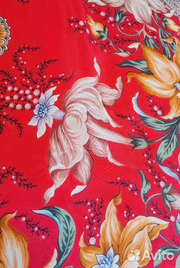 Платок шелк бахрома павлопосадский оригинал