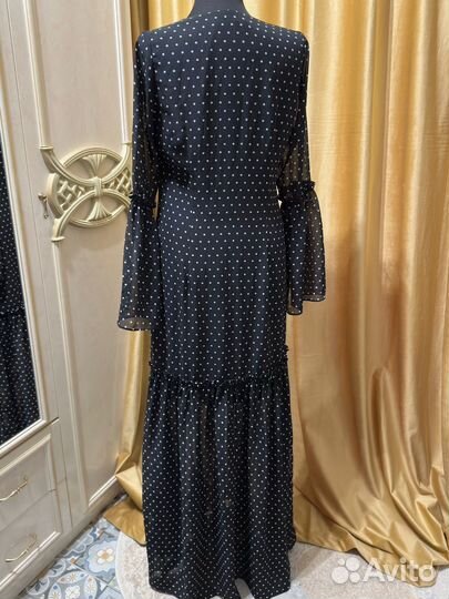 Новое дизайнерское платье в пол в горох