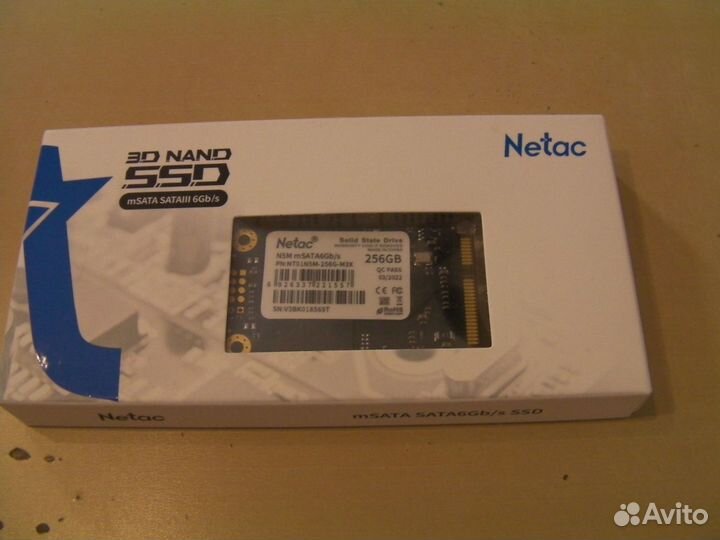 SSD накопитель netac N5M 256 гб msata