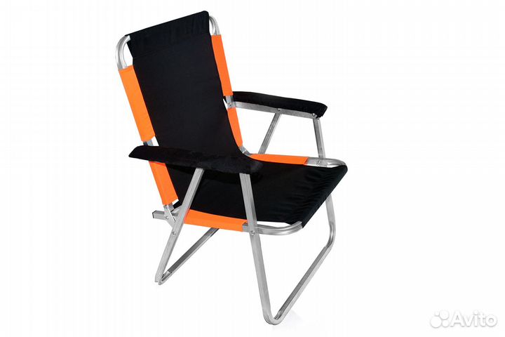 Кресло-шезлонг с подушкой карманом в чехле черное