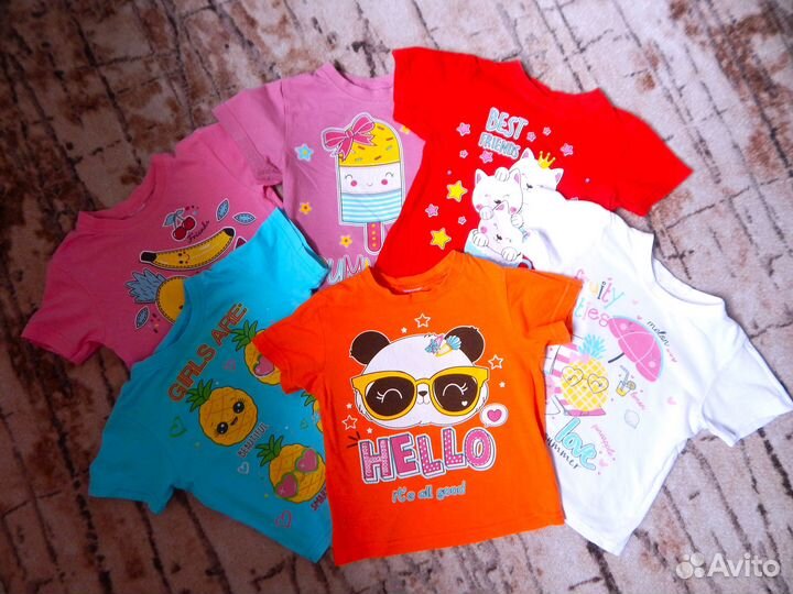 Футболки пакетом для девочек 80 86 бронь