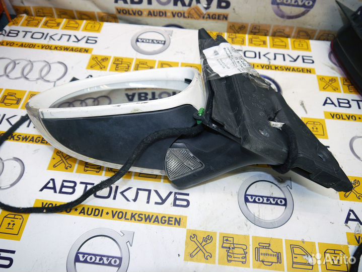 Зеркало левое VW Гольф 6 белое B9A