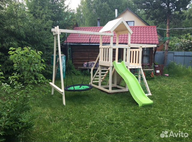 Детская игровая деревянная площадка