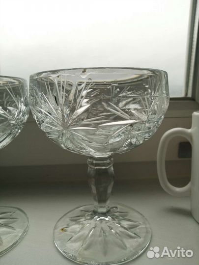 Креманка,вареница большие,шампанка хрусталь за 2шт