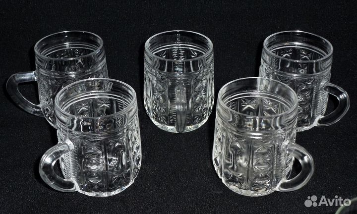 Бокалы кружечки хрусталь СССР 5 шт дхз