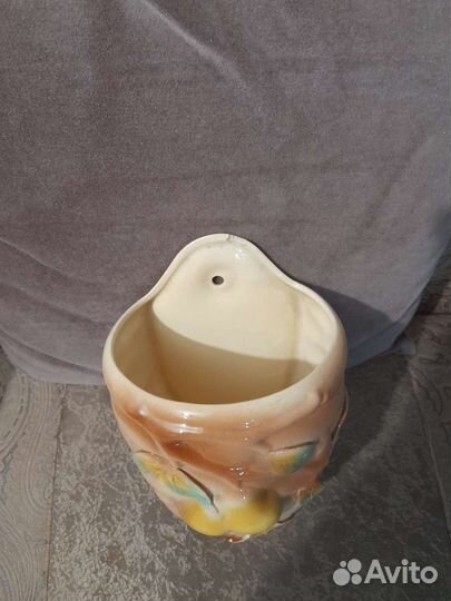 Кашпо для цветов подвесное, керамическое