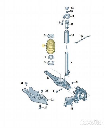 Пружина подвески Volkswagen Tiguan 2 dfga 2018