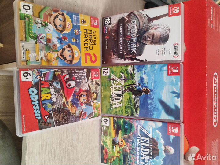 Nintendo switch+ведьмак 3+ 2 игры про зельду