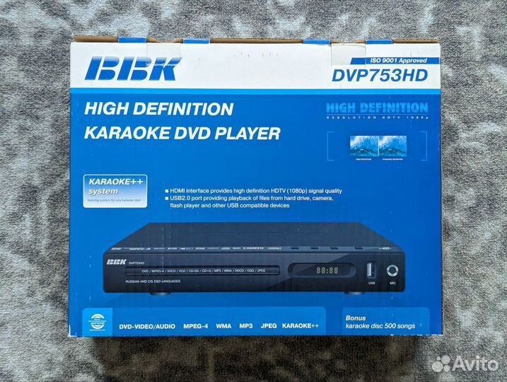 BBK karaoke DVD753hd (состояние нового)