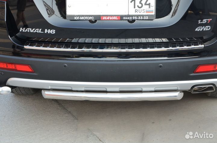 Защита заднего бампера Haval H6 2017+ радиус
