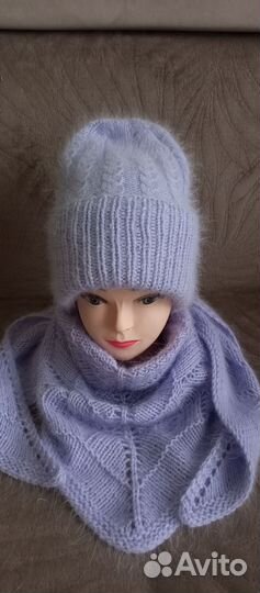 Зимняя шапка и снуд женский