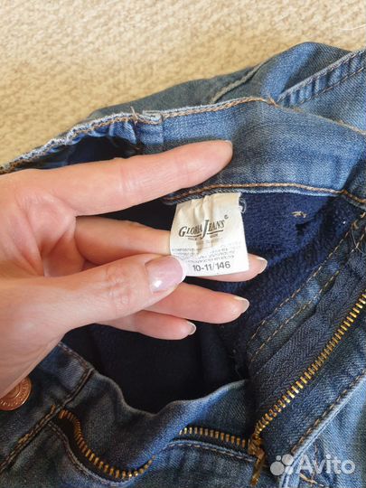 Утепленные джинсы -джоггеры 146 см