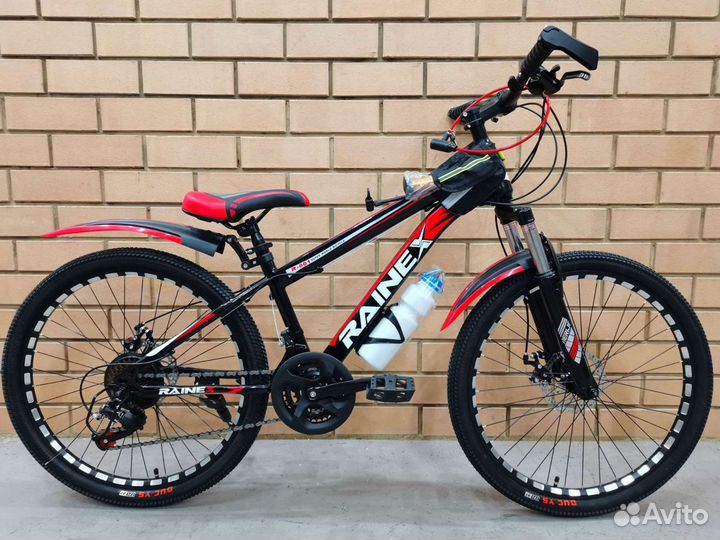 Велосипед скоростной,колёса 24 дюйма,чёрно-красный