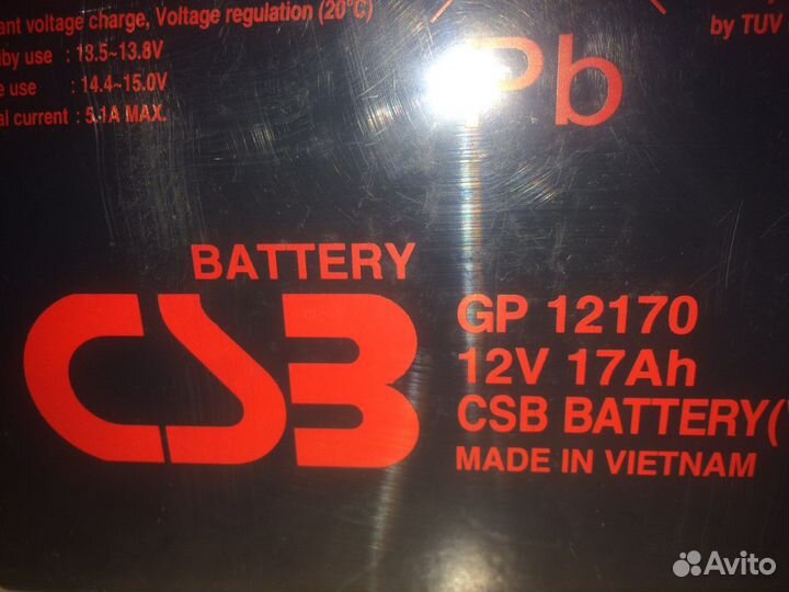 Новый аккумулятор CSB GP12170