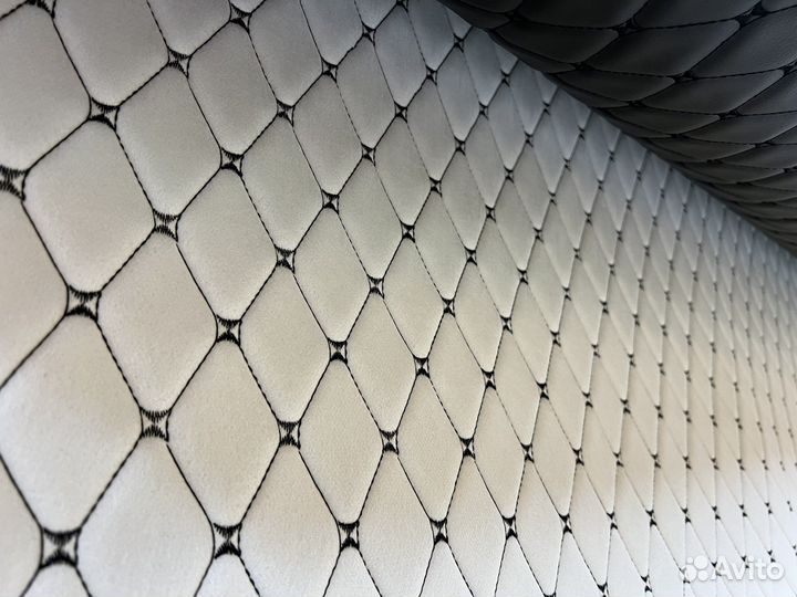 Экокожа стеганая рисунок ромб