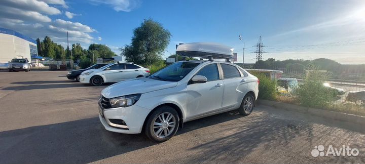 Автобокс nobu drive 430л. Цвет белый на Vesta