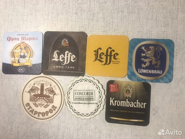 Подставка под пивные кружки из ресторана- картон