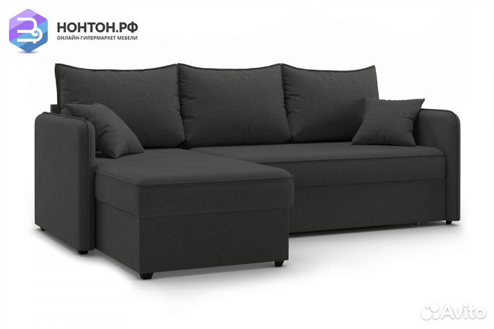 Угловой диван дельфин Нельсон серый