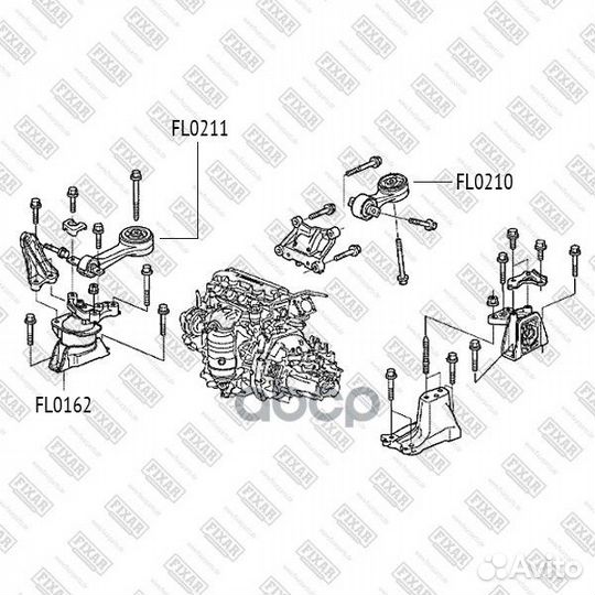 Опора двигателя honda civic 06- задн. fl0210 fixar